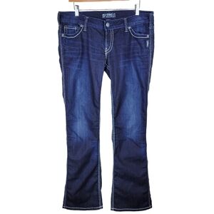 Silver Jeans Frances 18" Bootcut Low-Rise Dark Wash Jeans Size 33X33